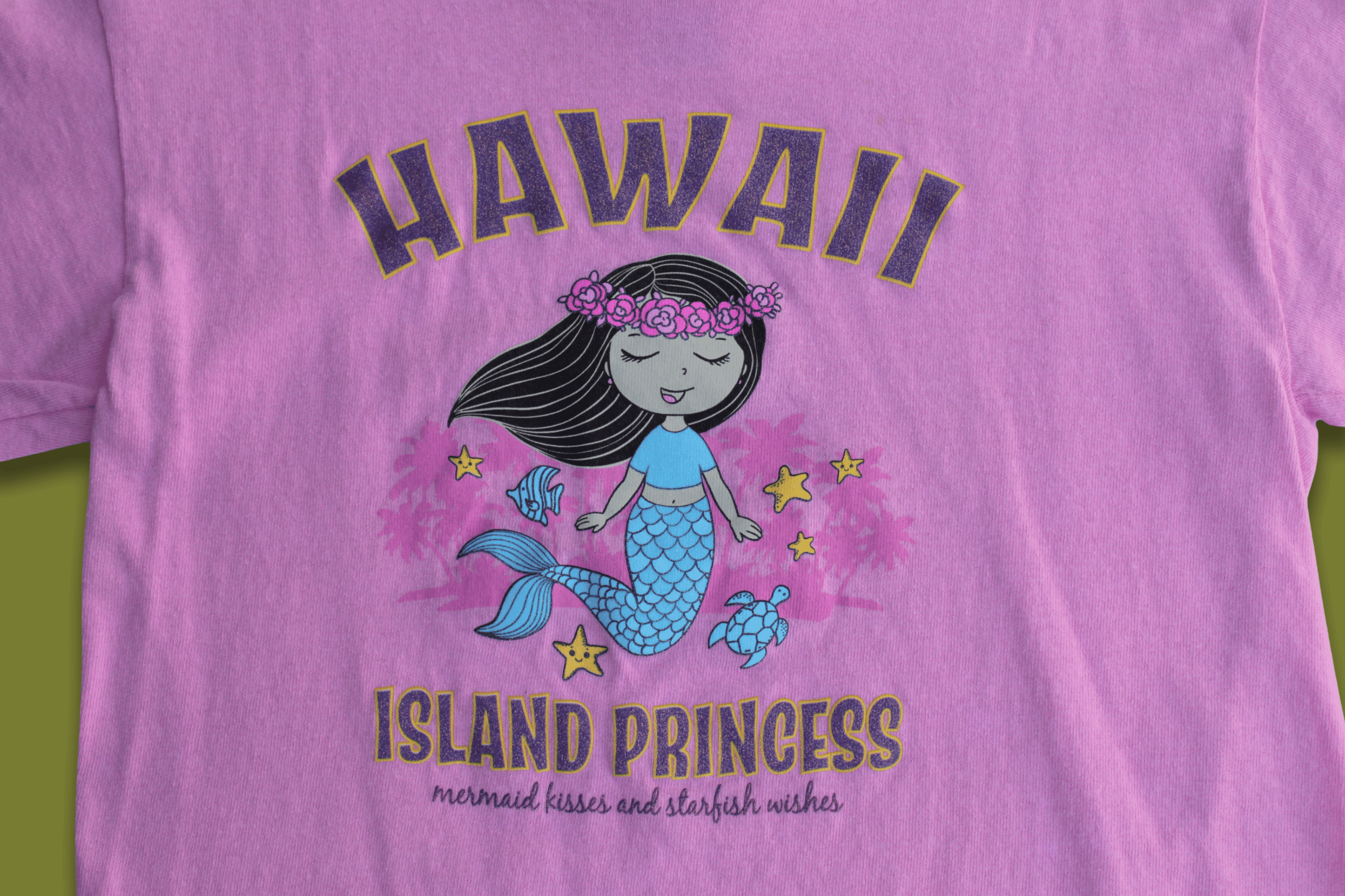 Pink Glittery Mermaid Graphic Tee