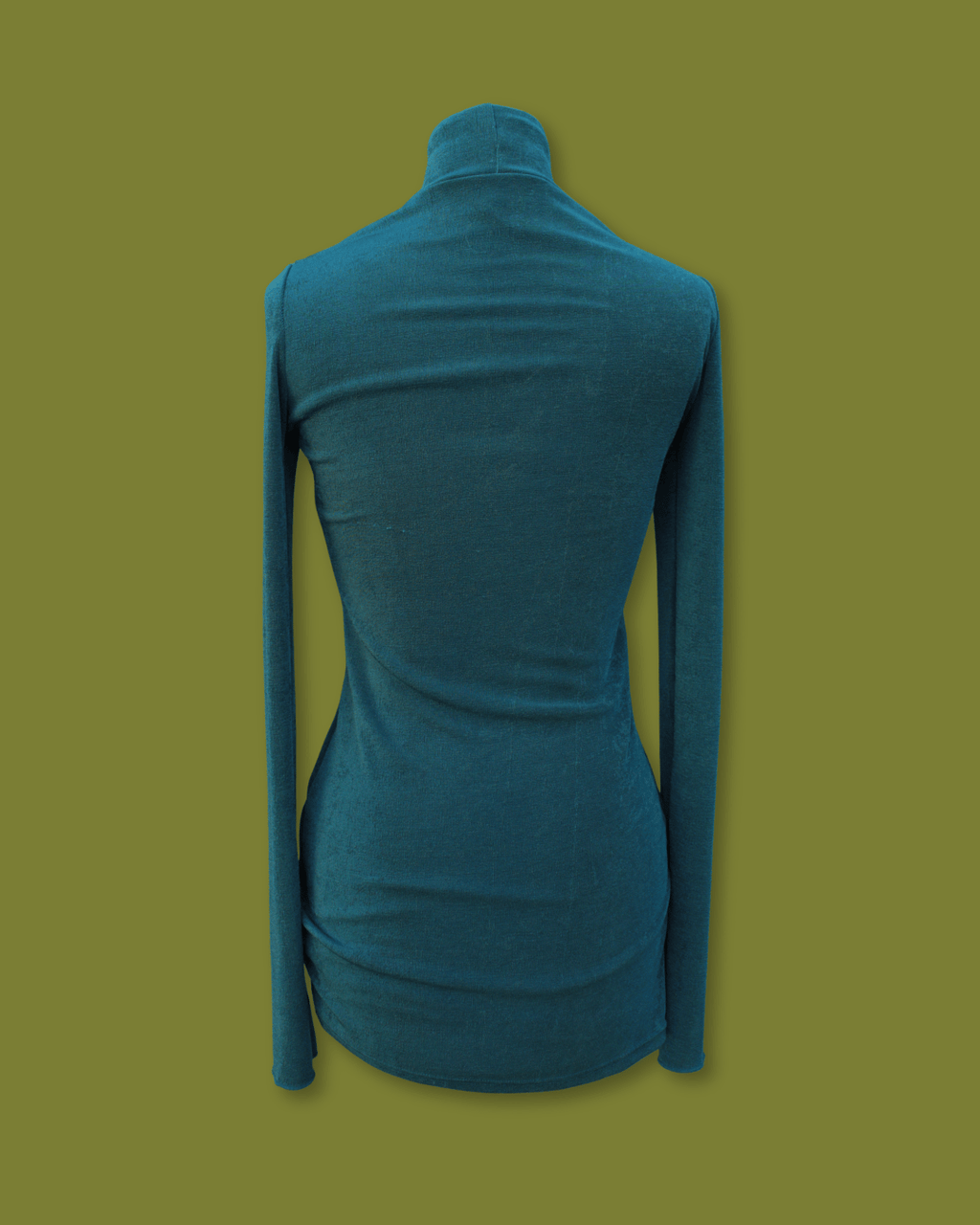 Metallic Mock-neck Slit-sleeve Mini Dress