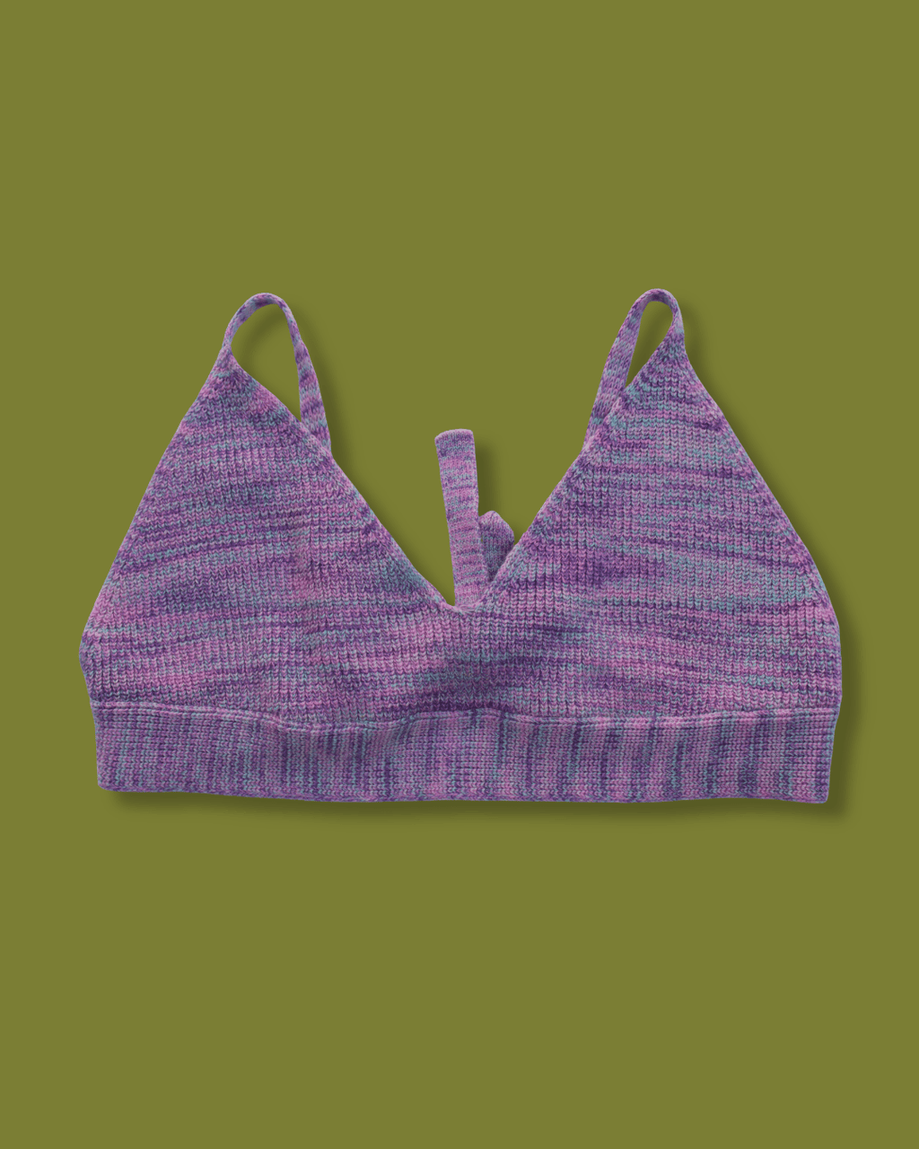 Multicolored Knit Bra-top and Skirt Set