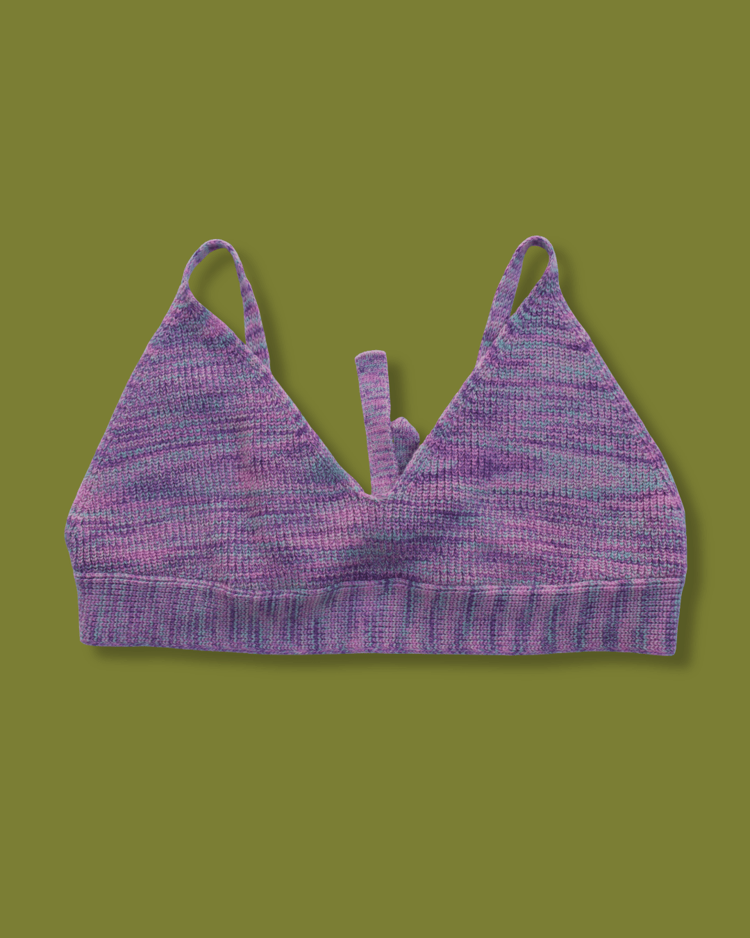 Multicolored Knit Bra-top and Skirt Set