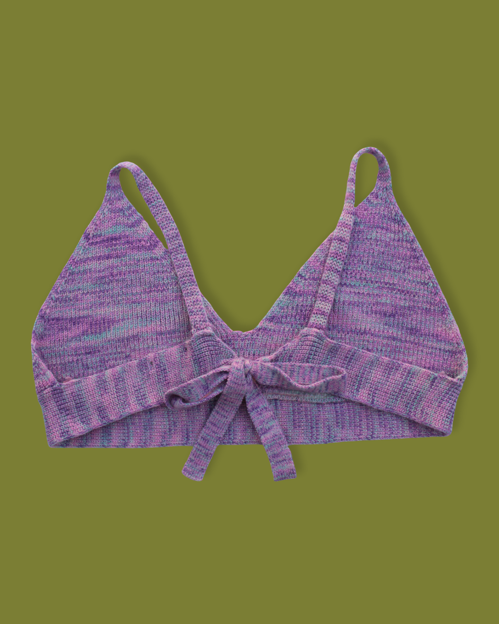 Multicolored Knit Bra-top and Skirt Set