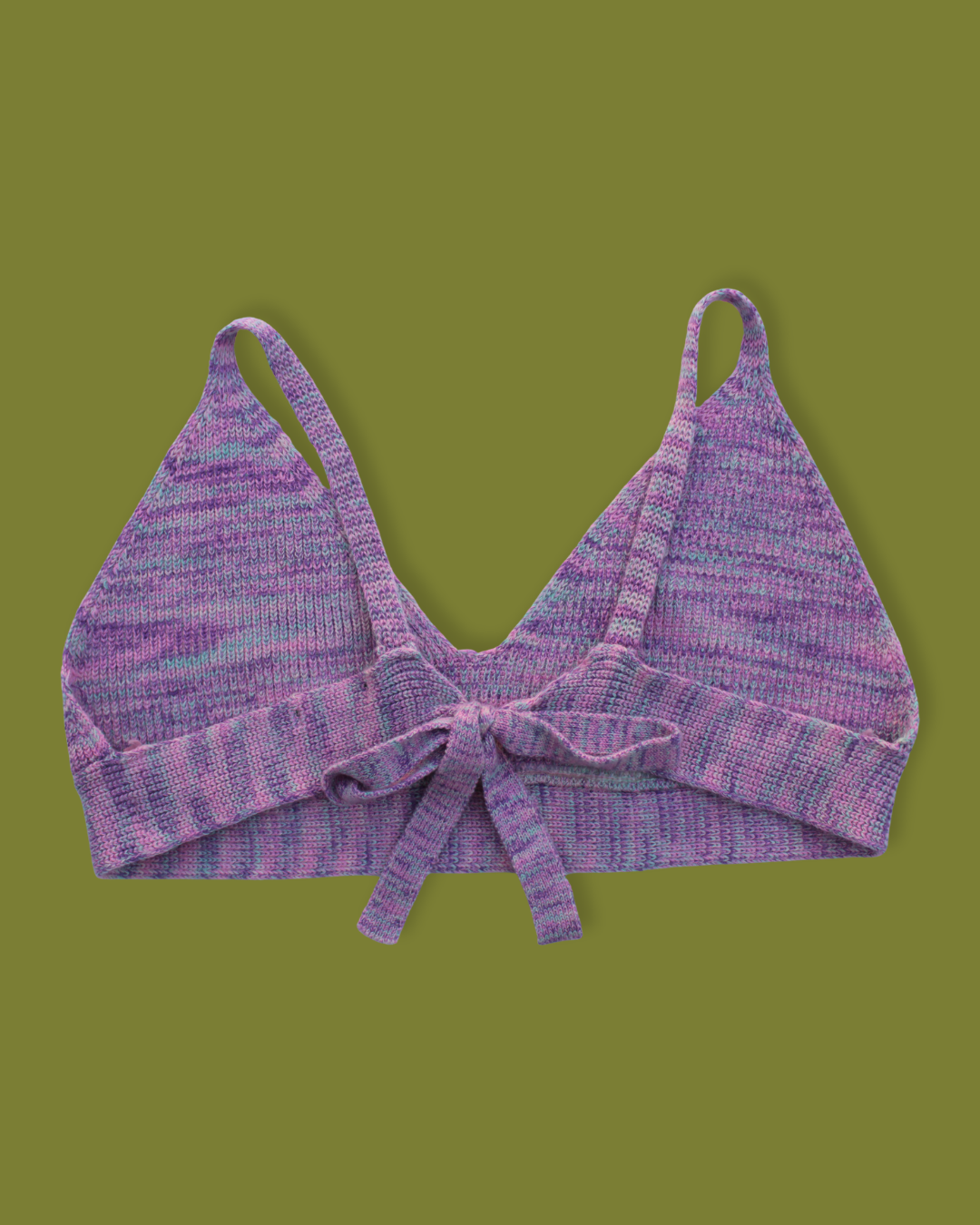 Multicolored Knit Bra-top and Skirt Set