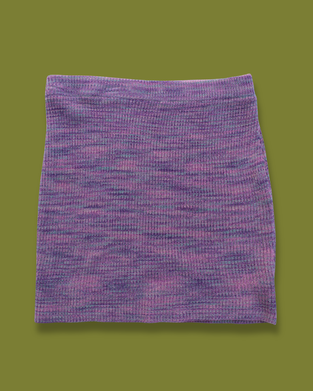Multicolored Knit Bra-top and Skirt Set