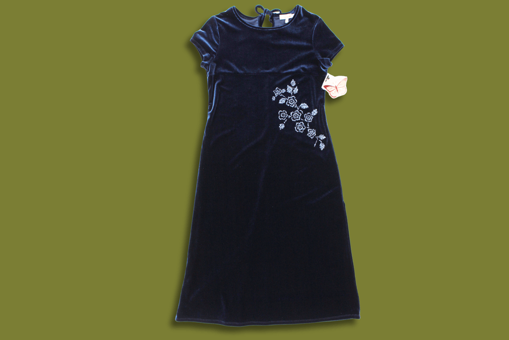 Beaded Velvet Midi Dress