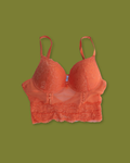 Orange Lace Push-up Corset Top