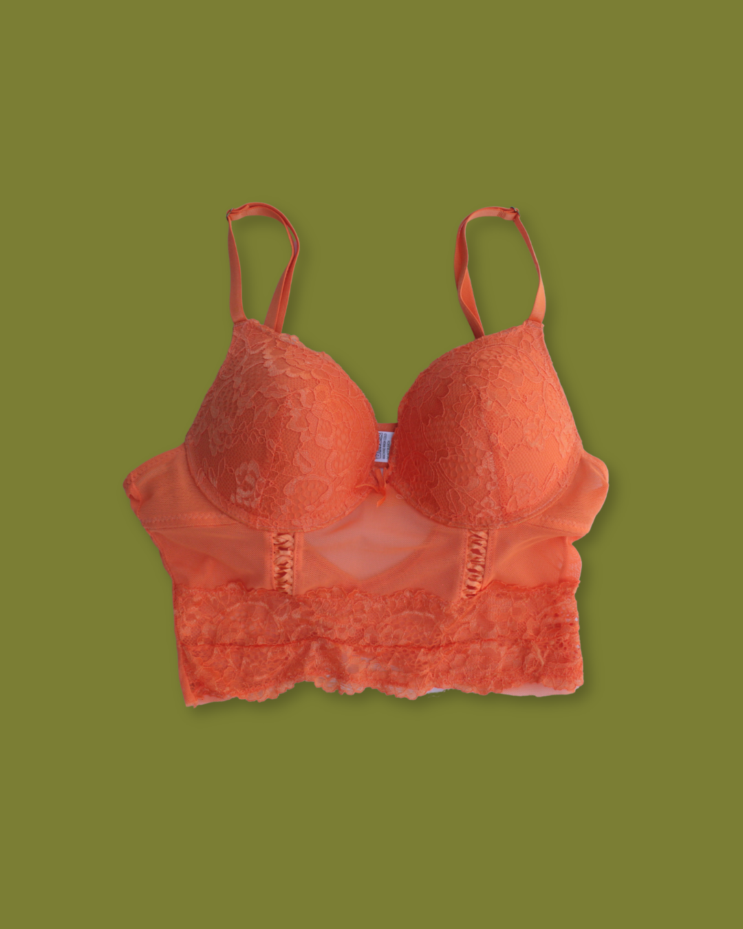 Orange Lace Push-up Corset Top