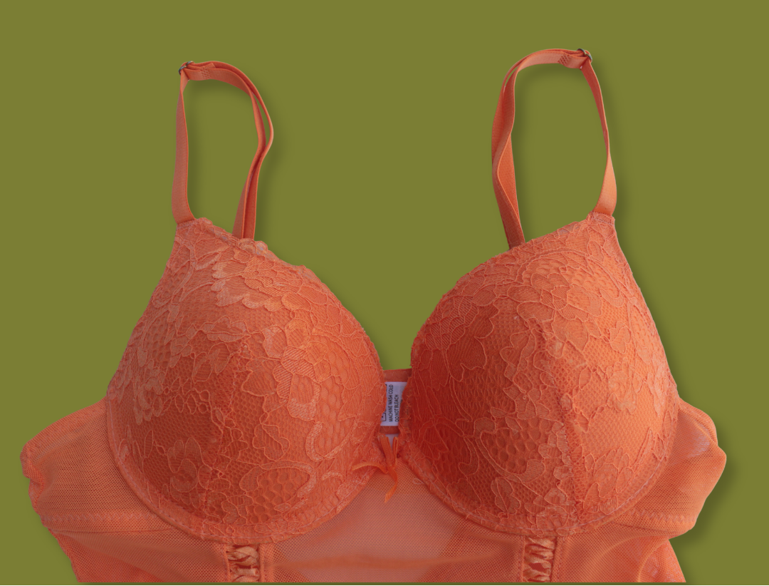 Orange Lace Push-up Corset Top
