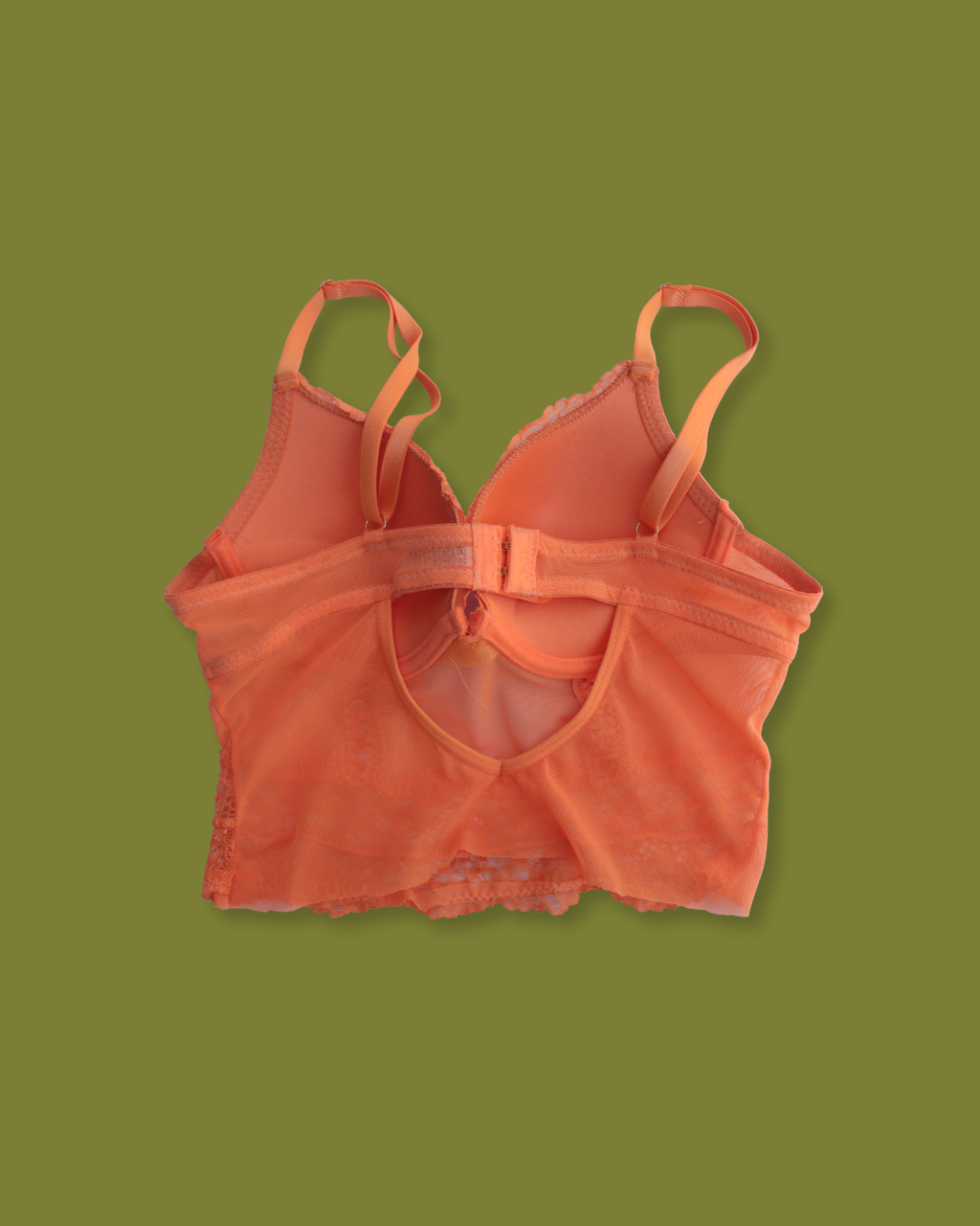 Orange Lace Push-up Corset Top