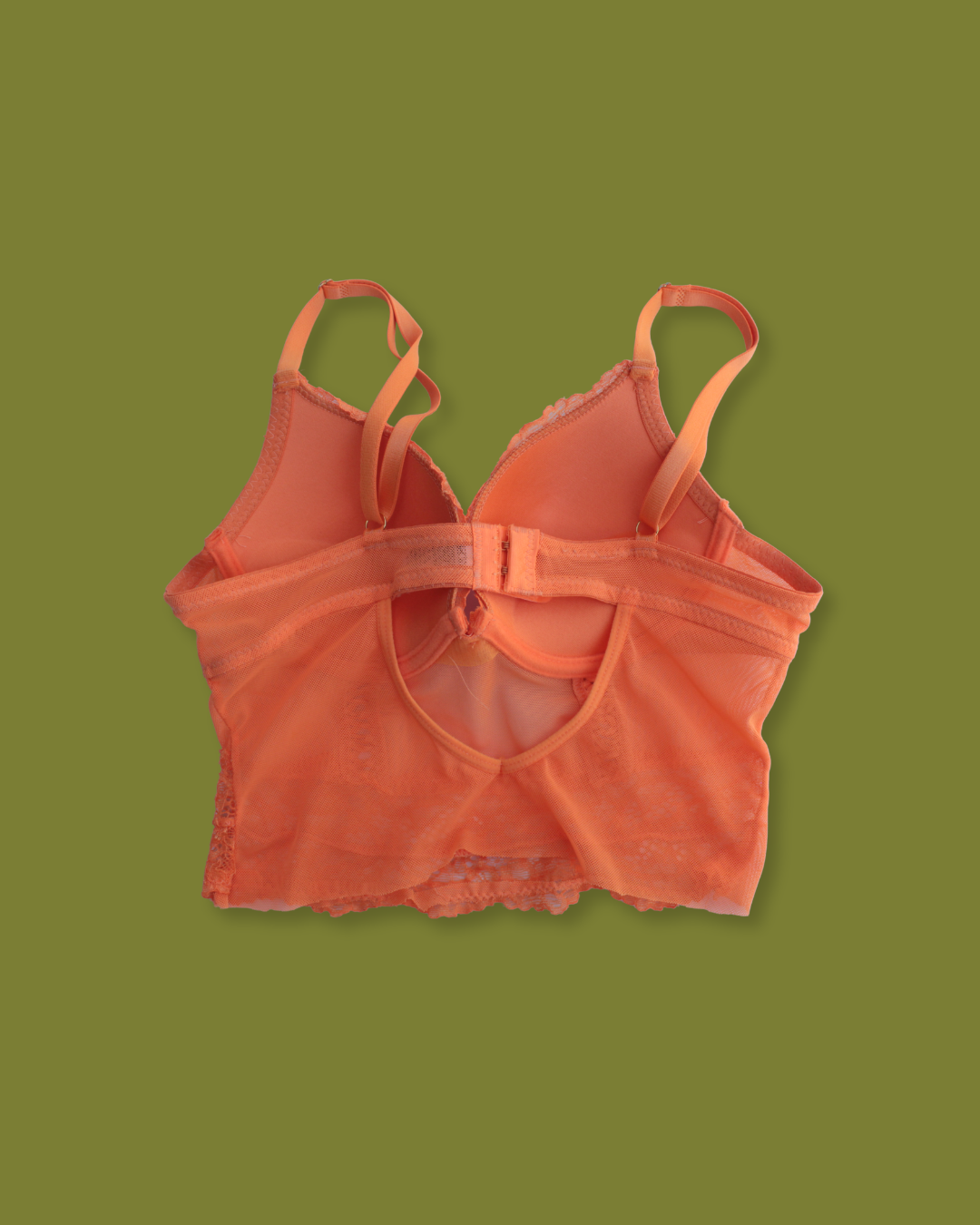 Orange Lace Push-up Corset Top