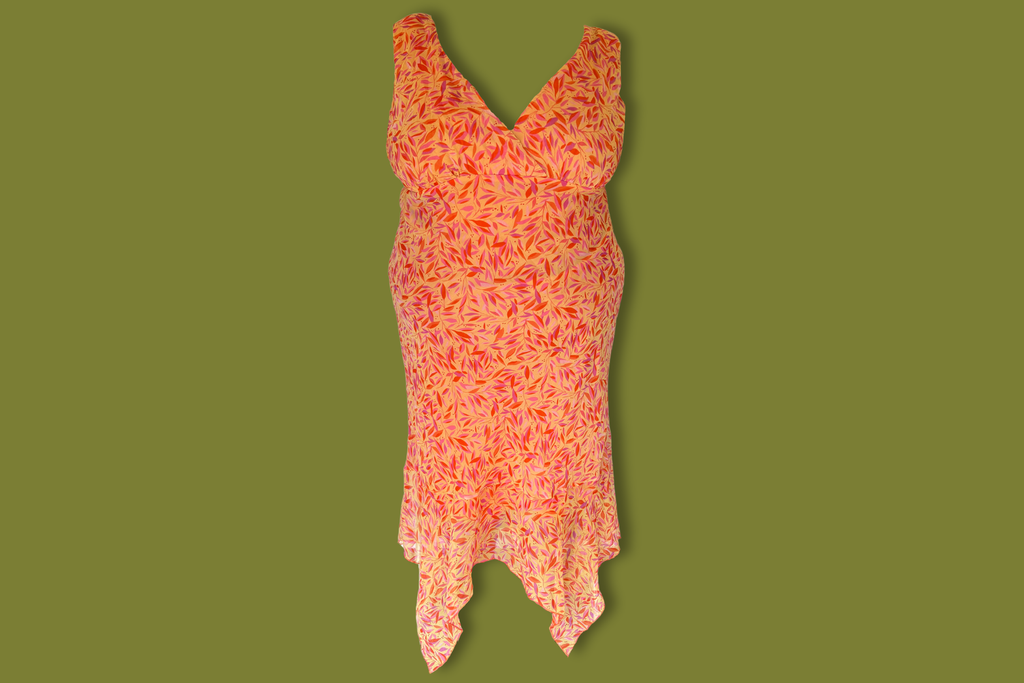 Floral Handkerchief-Hem Maxi Dress (Plus Sized)
