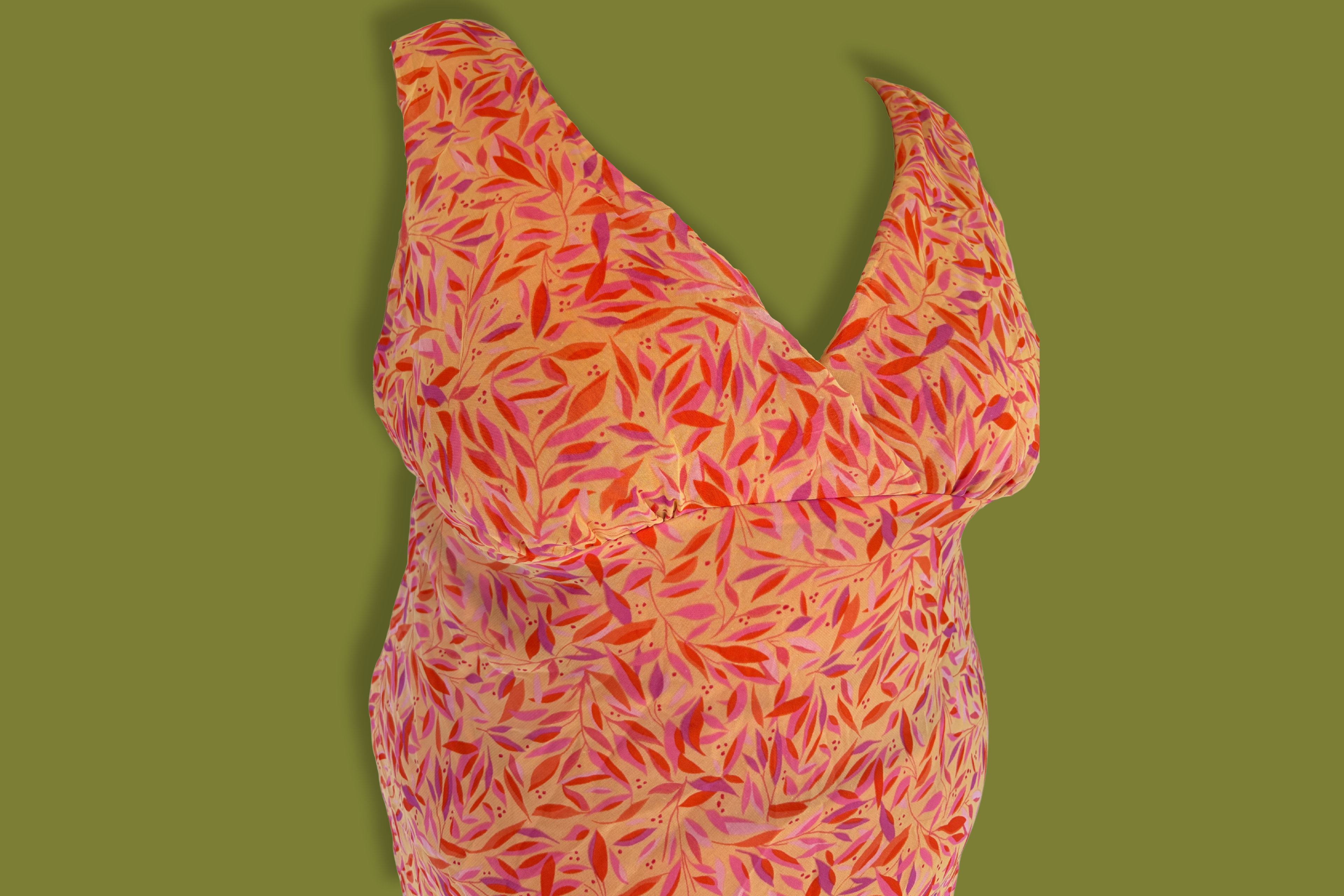 Floral Handkerchief-Hem Maxi Dress (Plus Sized)