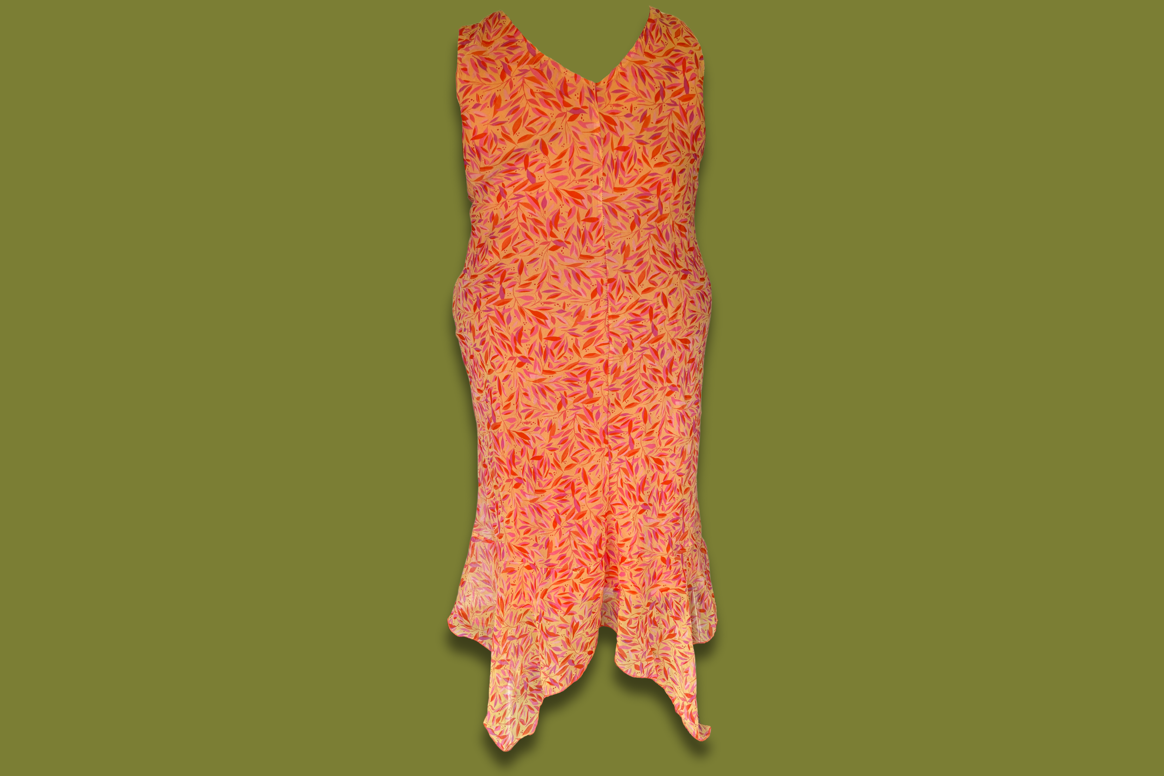 Floral Handkerchief-Hem Maxi Dress (Plus Sized)