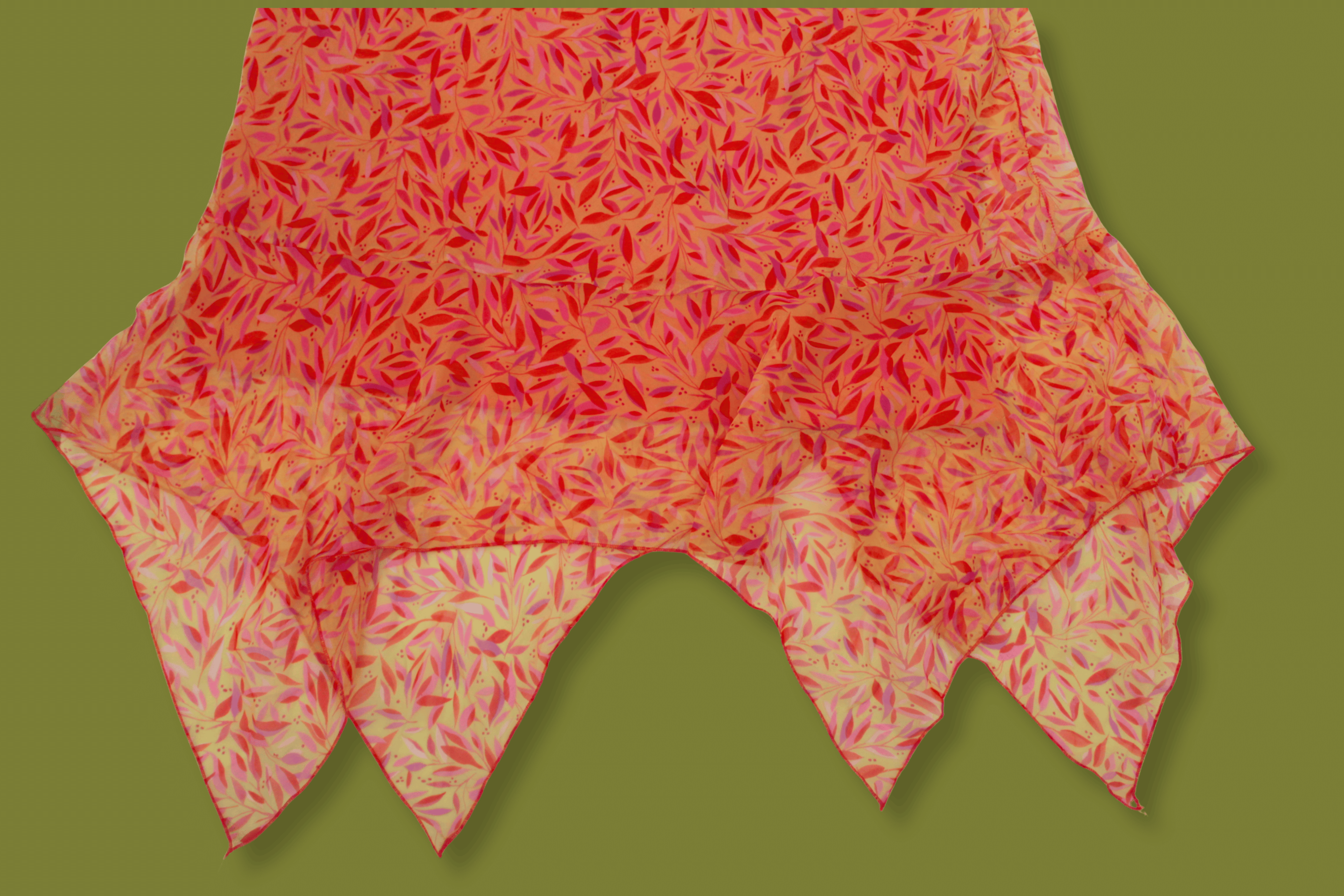 Floral Handkerchief-Hem Maxi Dress (Plus Sized)