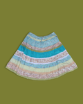 Patchwork Tiered Drawstring Maxi-skirt