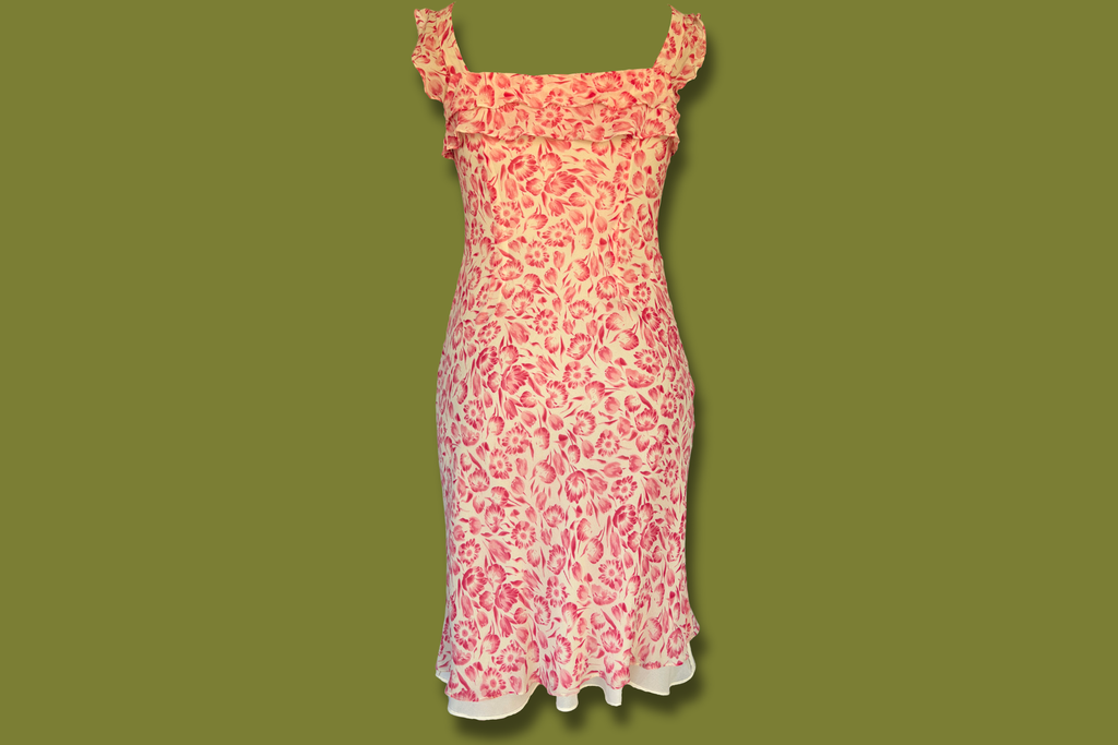 Floral Ruffle-top Midi Dress