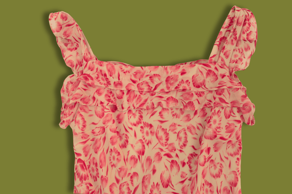 Floral Ruffle-top Midi Dress