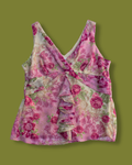 Paisley Floral Ruffle-front Tank Top