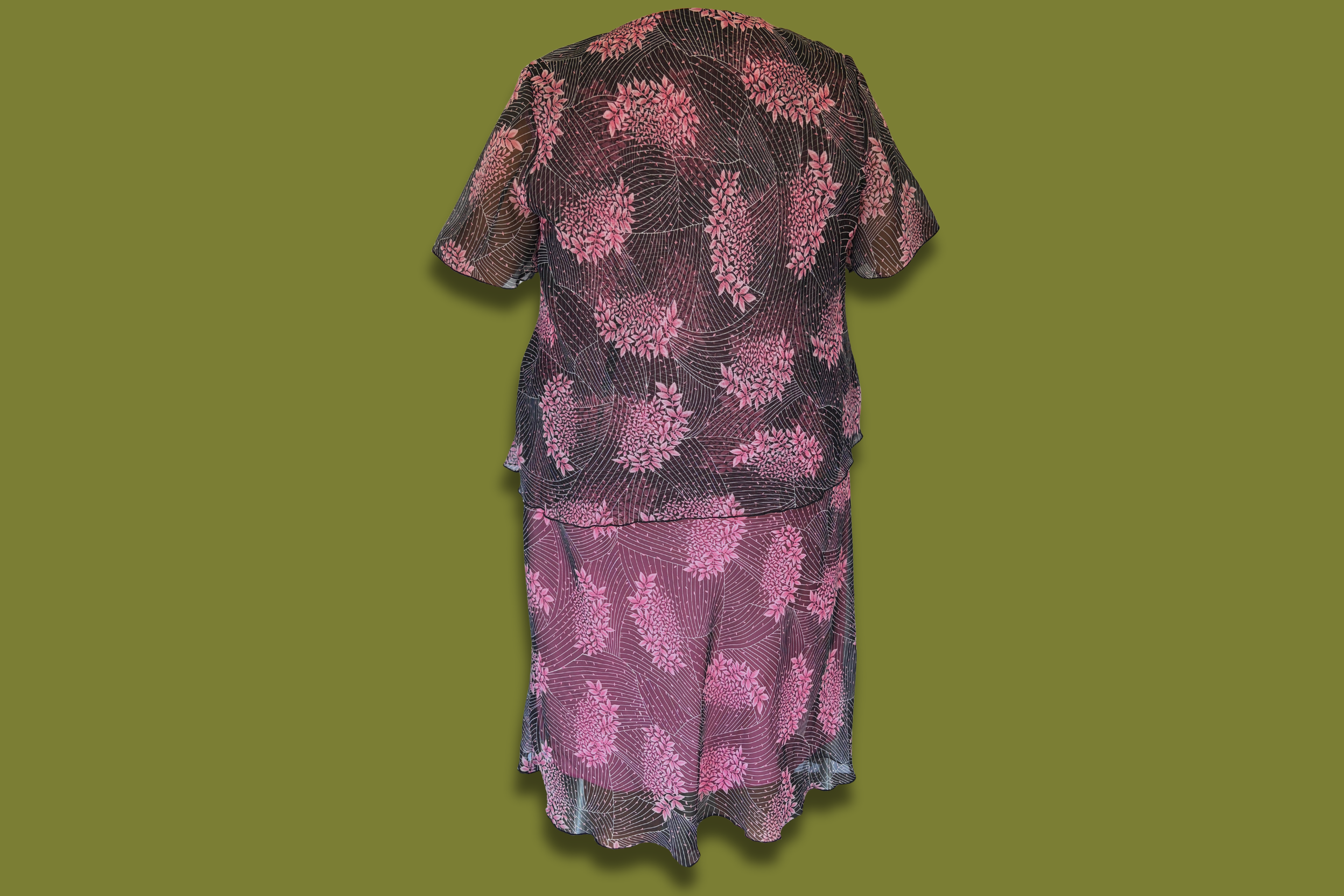 Floral Cardigan Maxi Dress (Plus Sized)