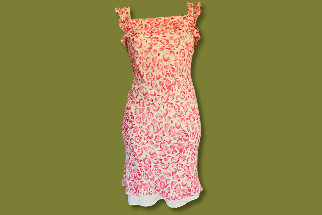 Floral Ruffle-top Midi Dress