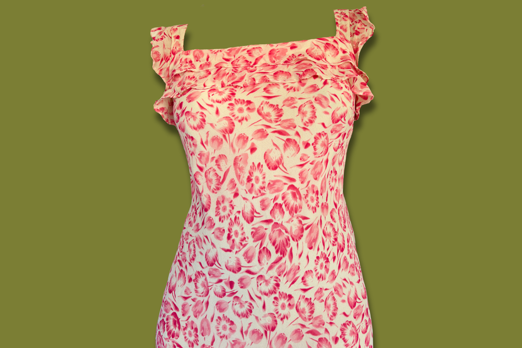 Floral Ruffle-top Midi Dress