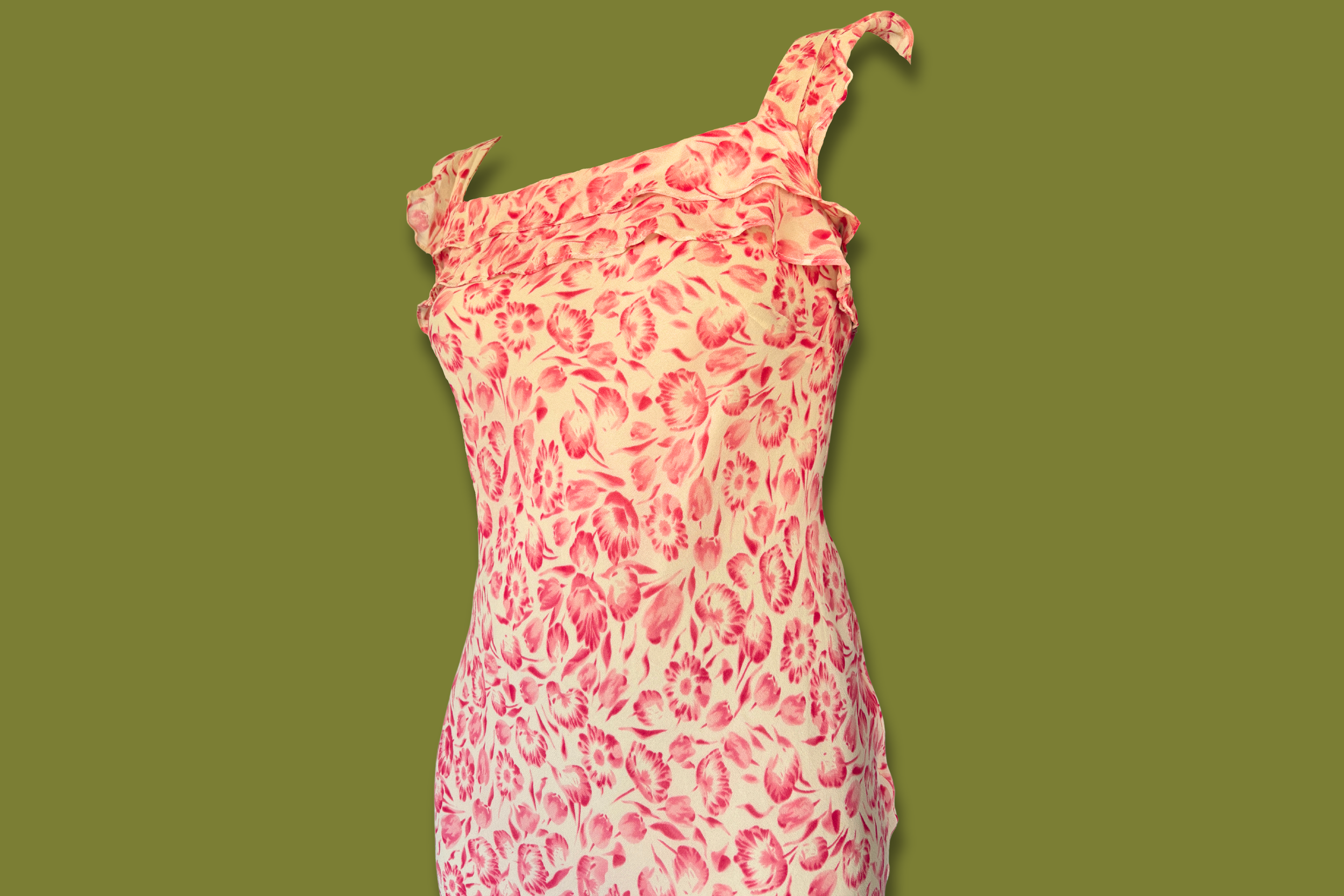 Floral Ruffle-top Midi Dress