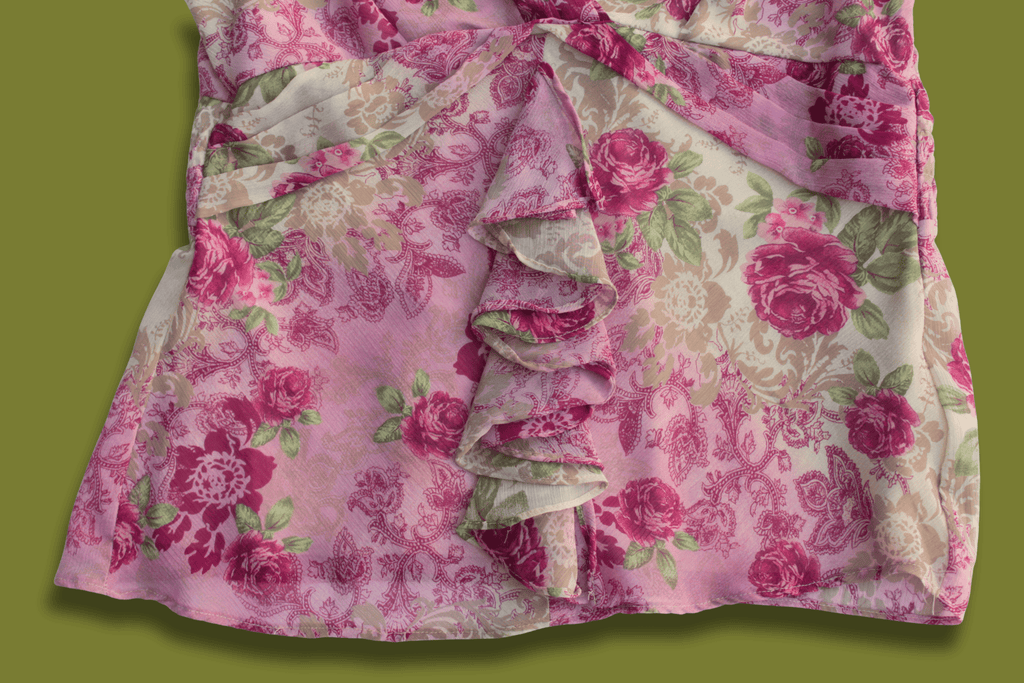 Paisley Floral Ruffle-front Tank Top