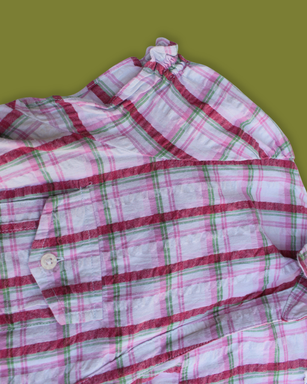 Plaid "Cupcake" Sleeve Button-up