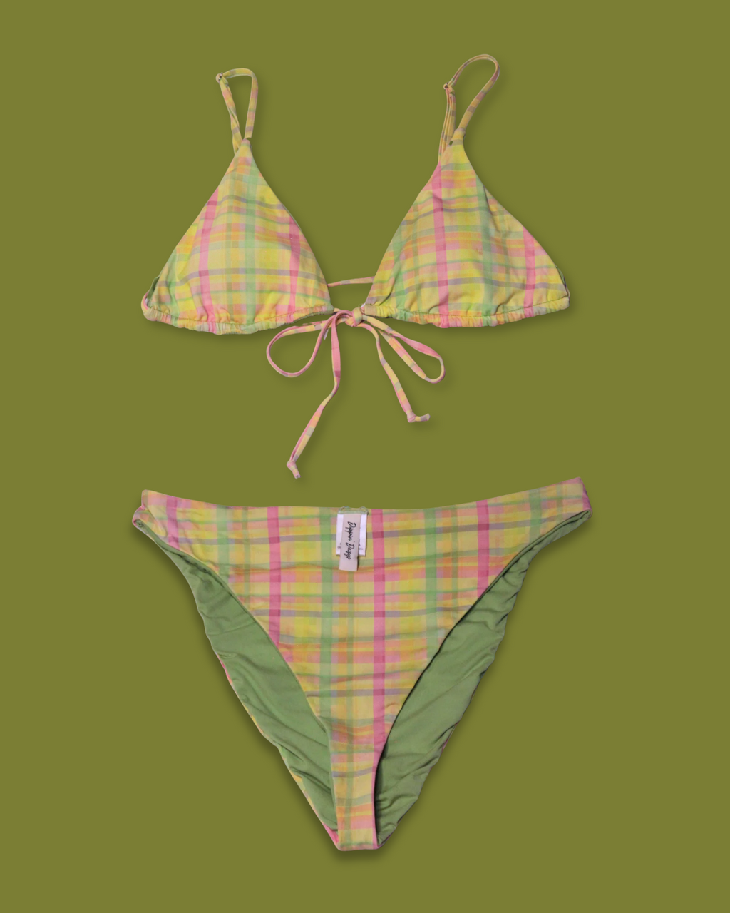 Plaid String Bikini Set