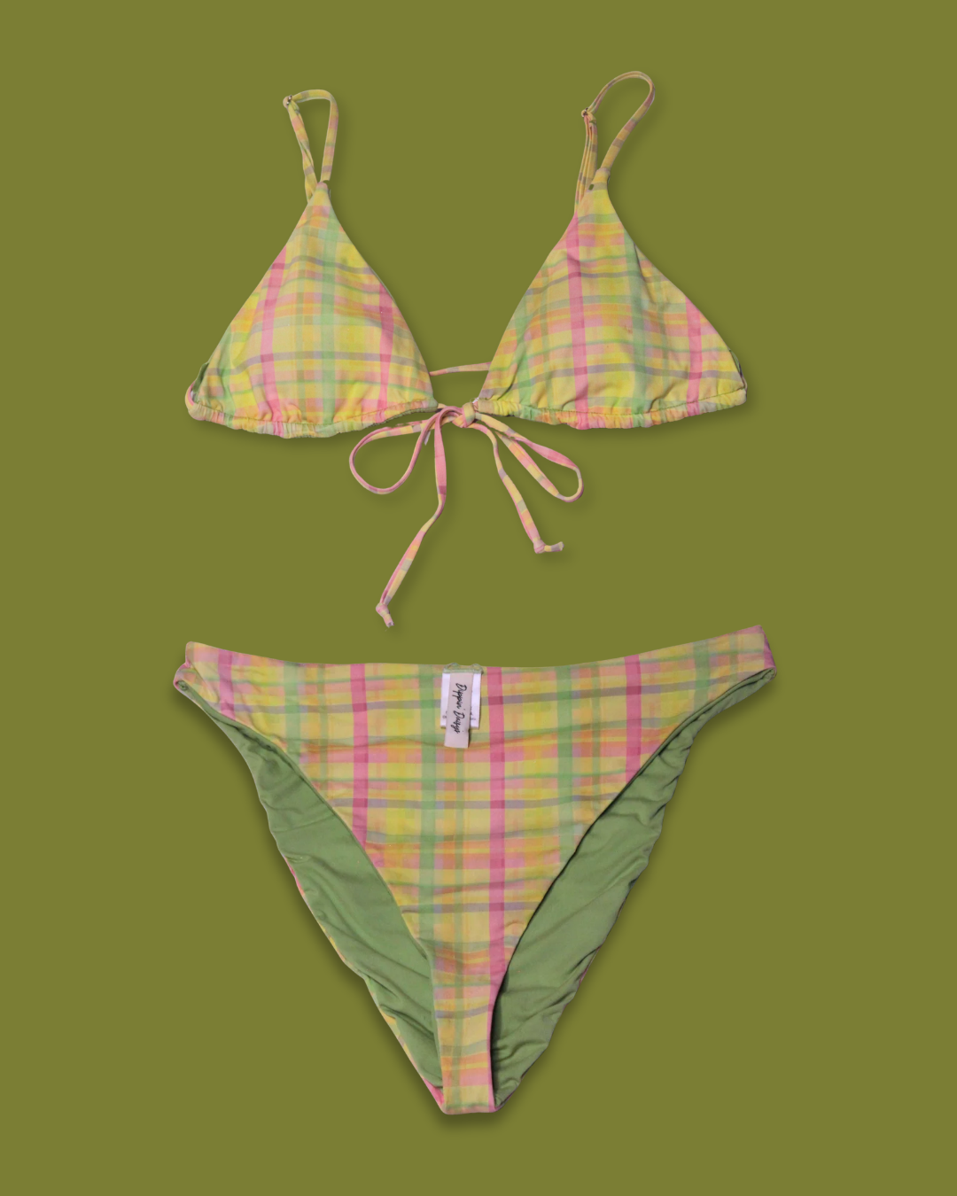 Plaid String Bikini Set
