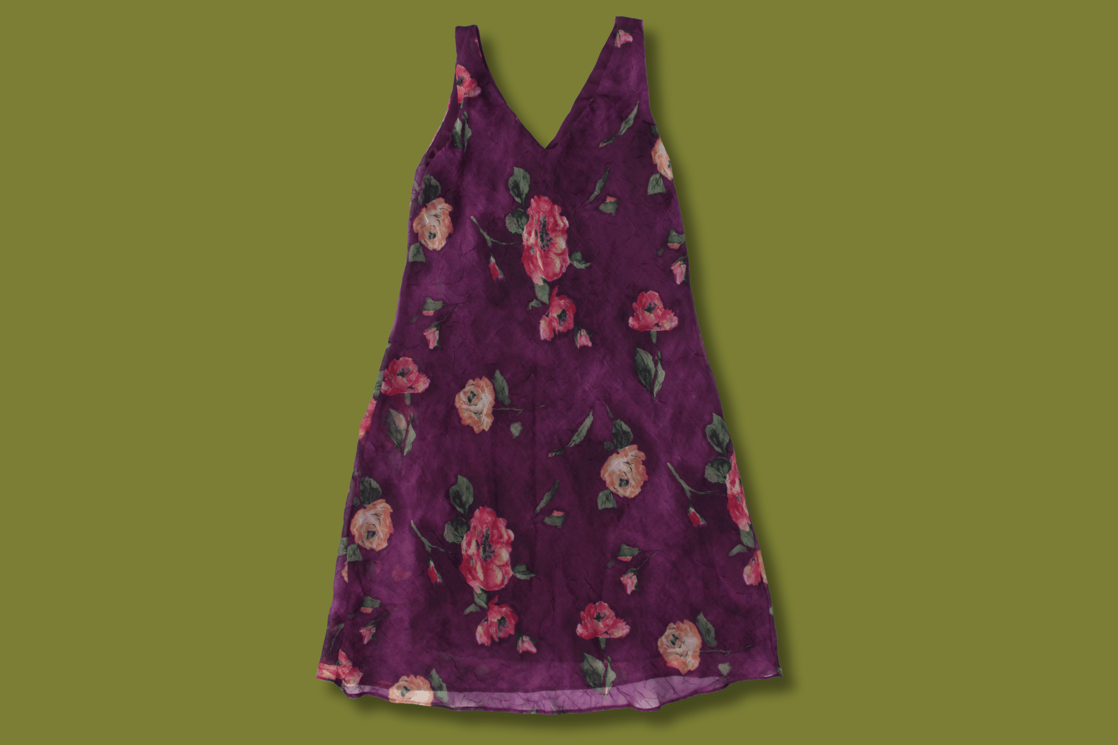 Floral Crinkled Midi Dress
