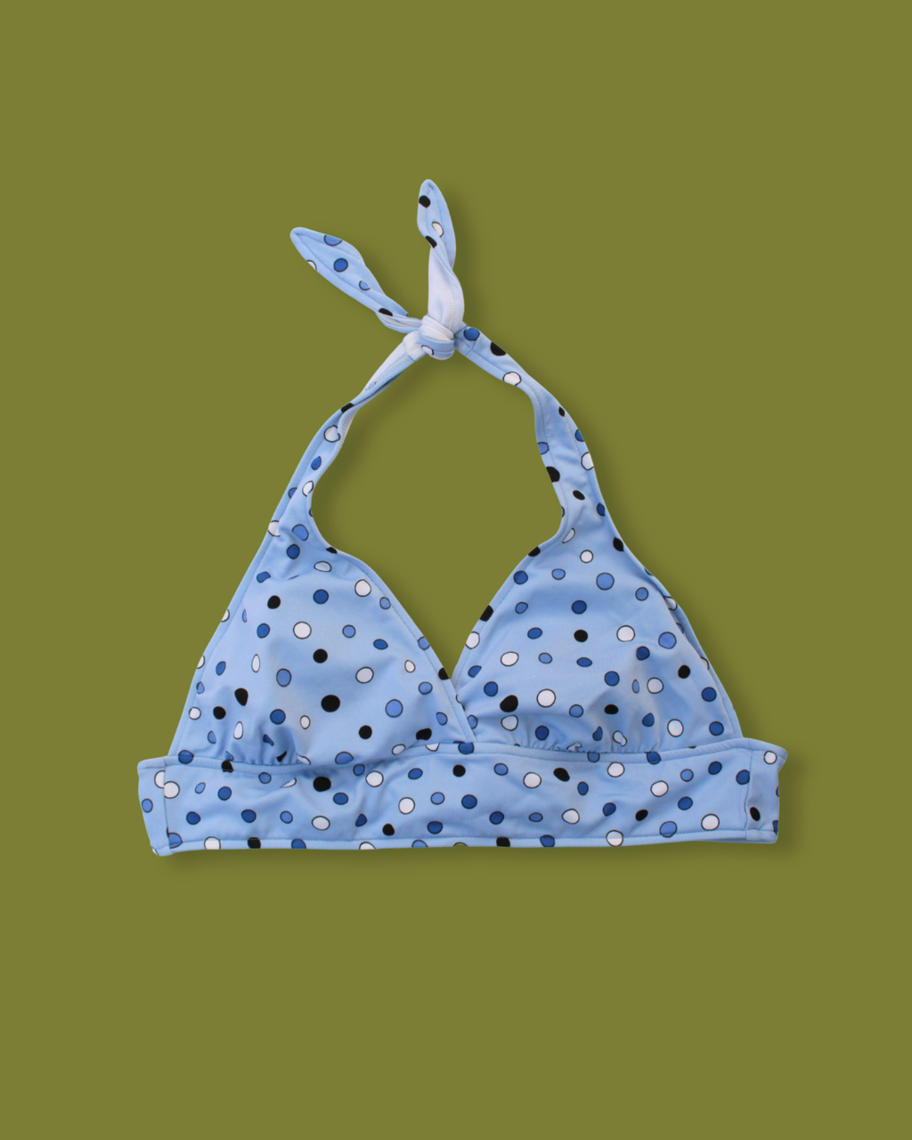 Polka-dot Halter-neck Bikini Top