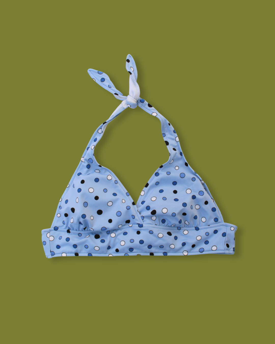 Polka-dot Halter-neck Bikini Top