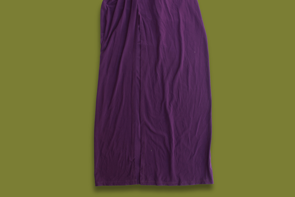 Beaded One-Shoulder Ruched Gown