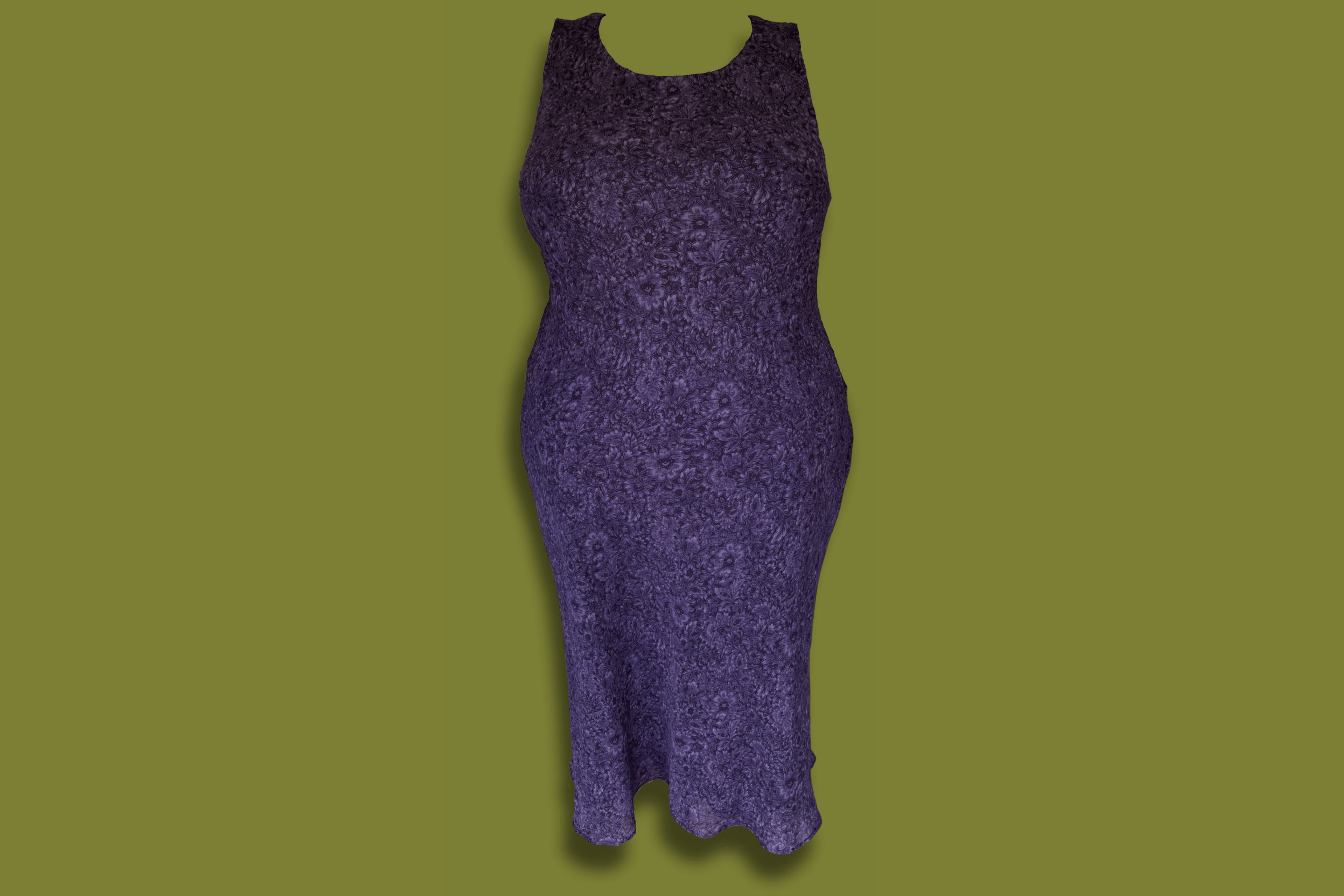 Floral Scoop-neck Maxi Dress (Plus Sized)
