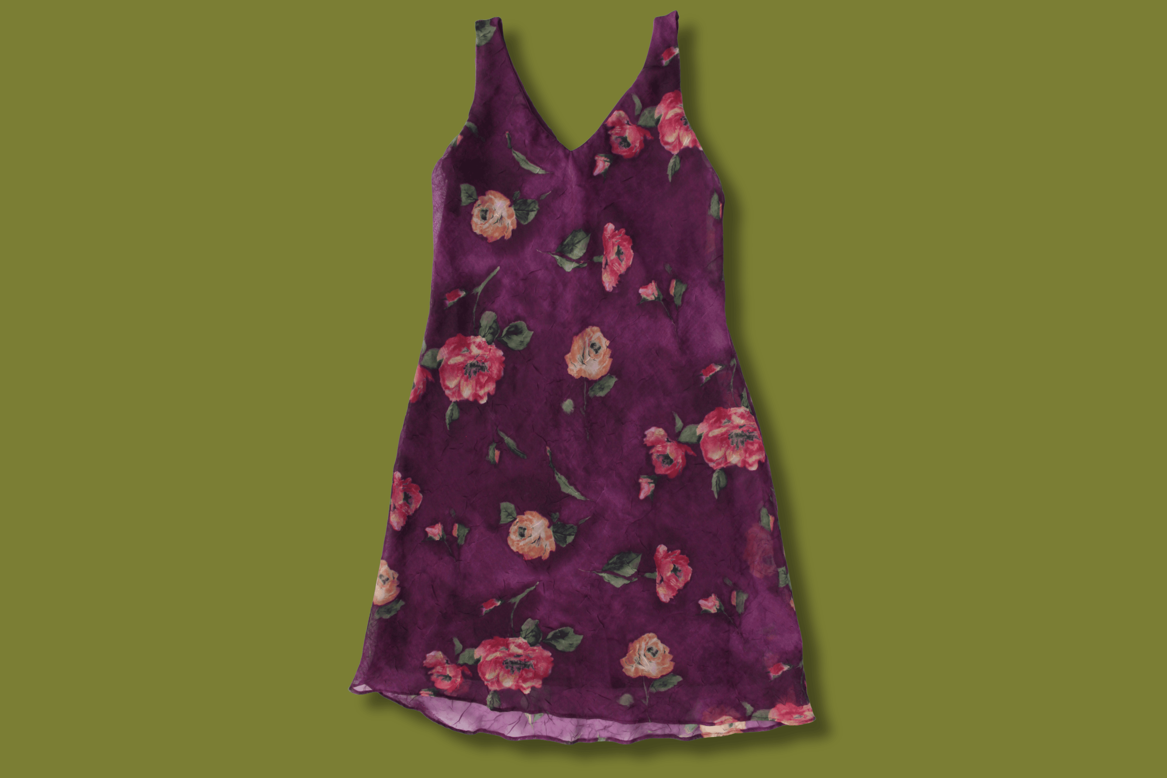 Floral Crinkled Midi Dress