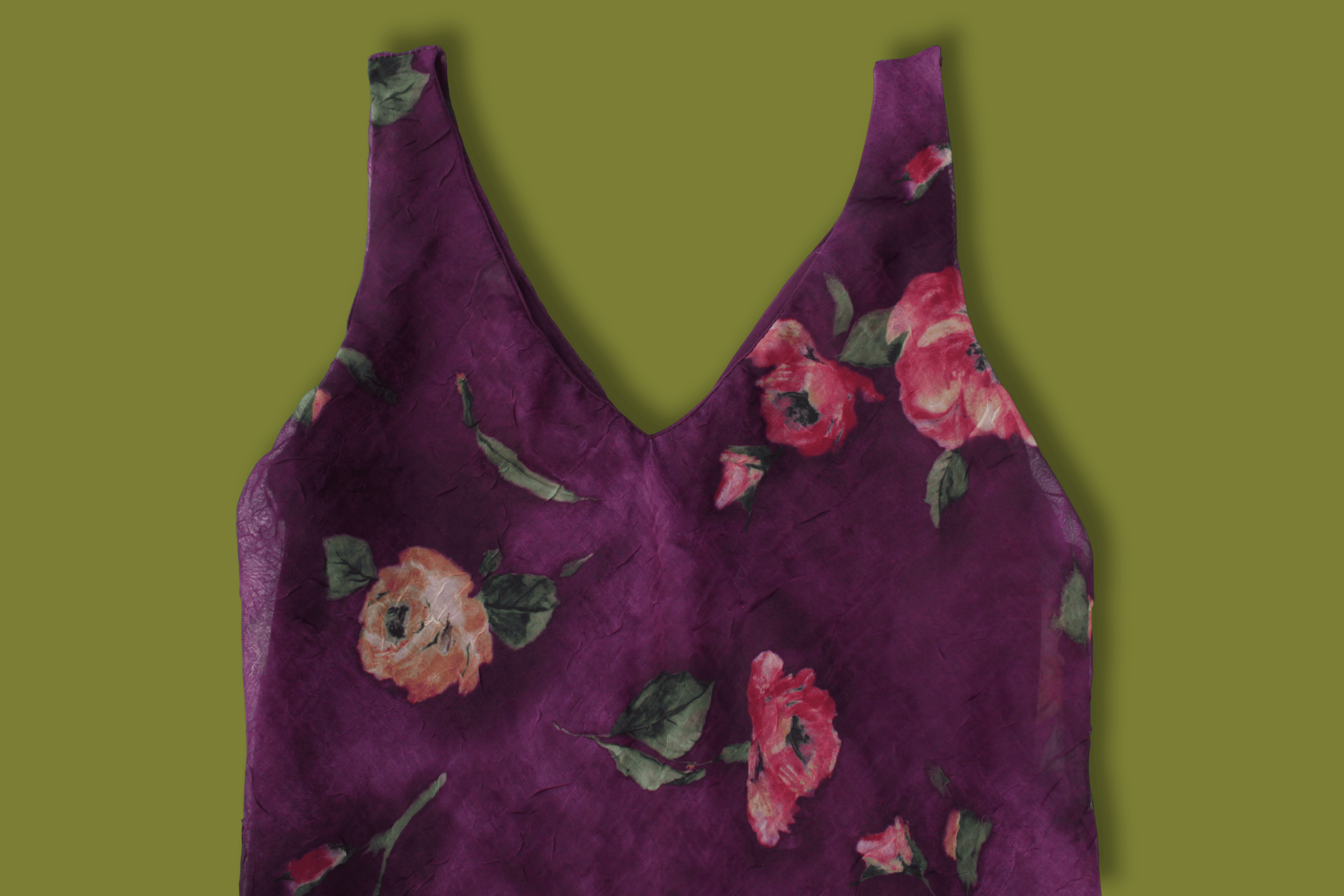 Floral Crinkled Midi Dress
