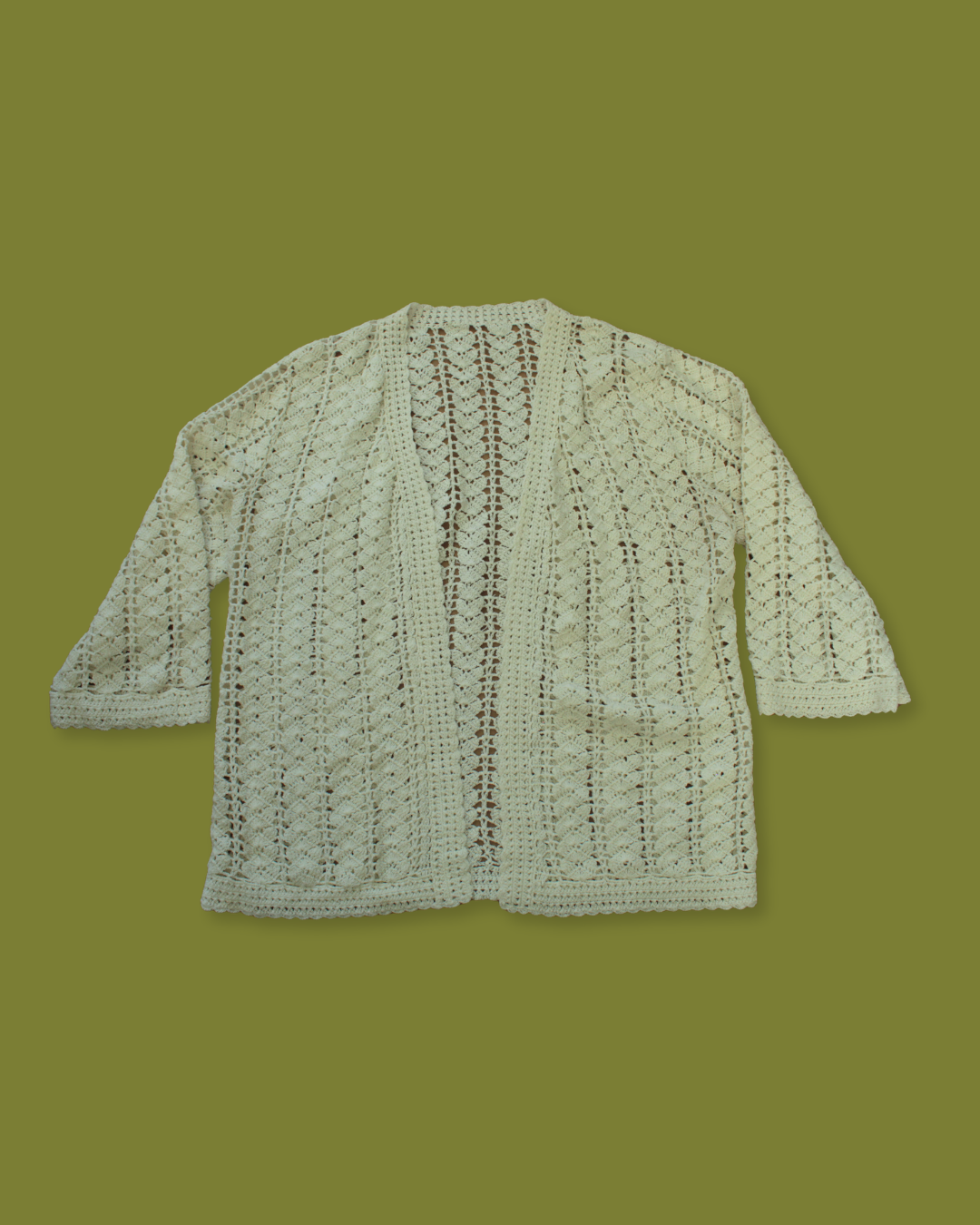 Quarter-sleeve Crochet Cardigan