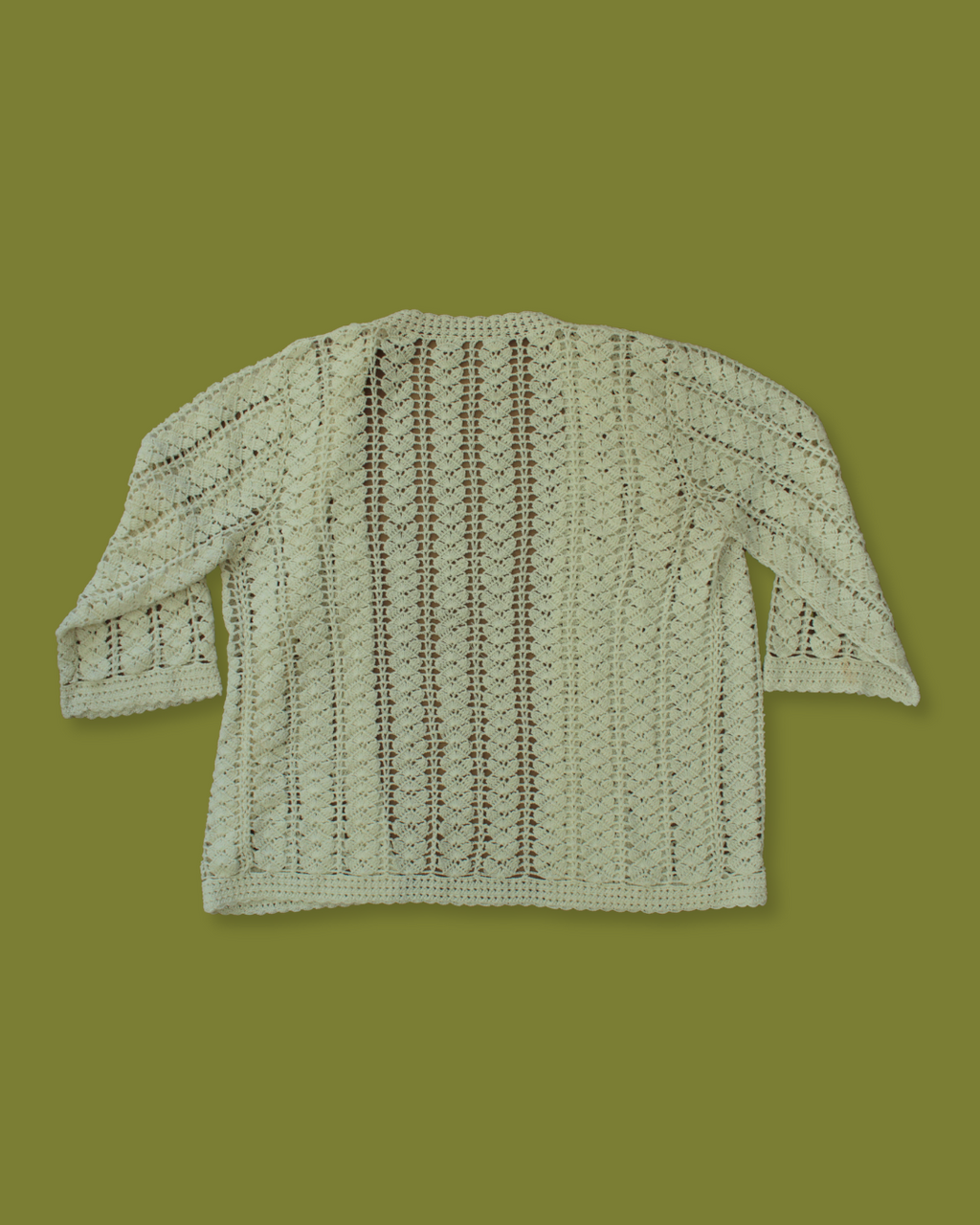Quarter-sleeve Crochet Cardigan