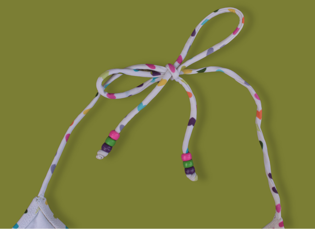 Rainbow Heart-print Halter String Bikini Top
