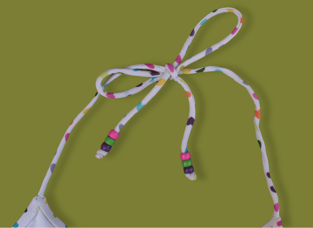Rainbow Heart-print Halter String Bikini Top