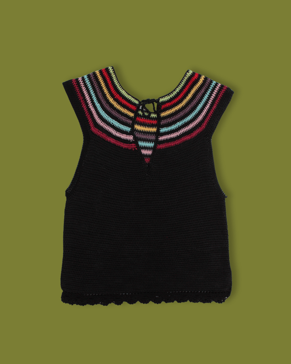 Rainbow Knit Keyhole Tank Top