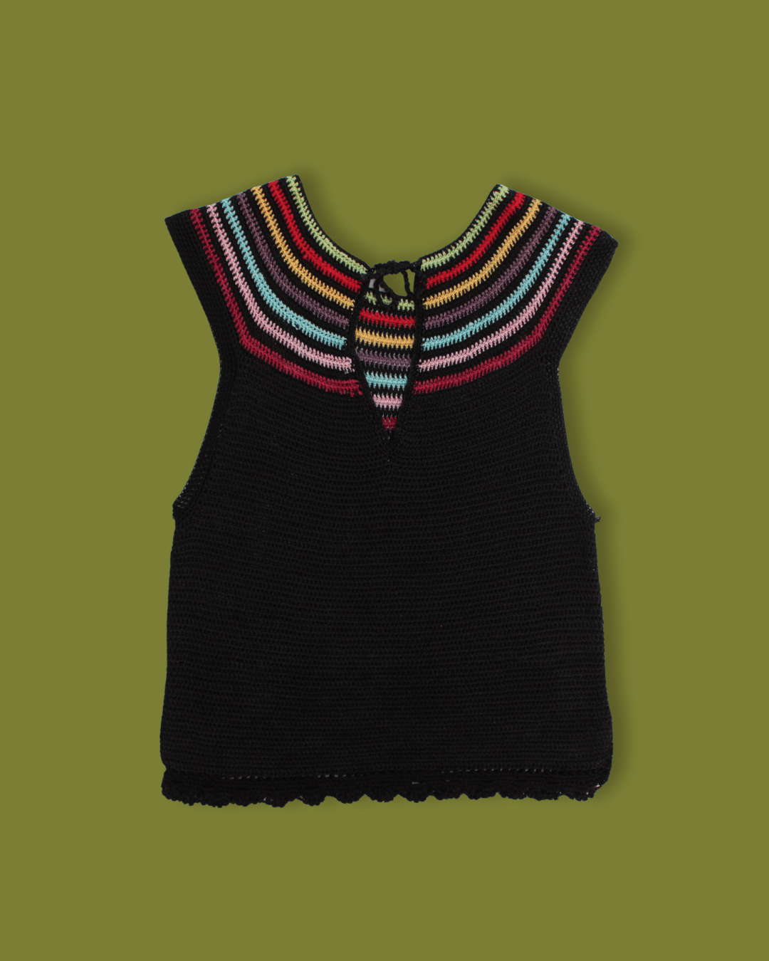 Rainbow Knit Keyhole Tank Top