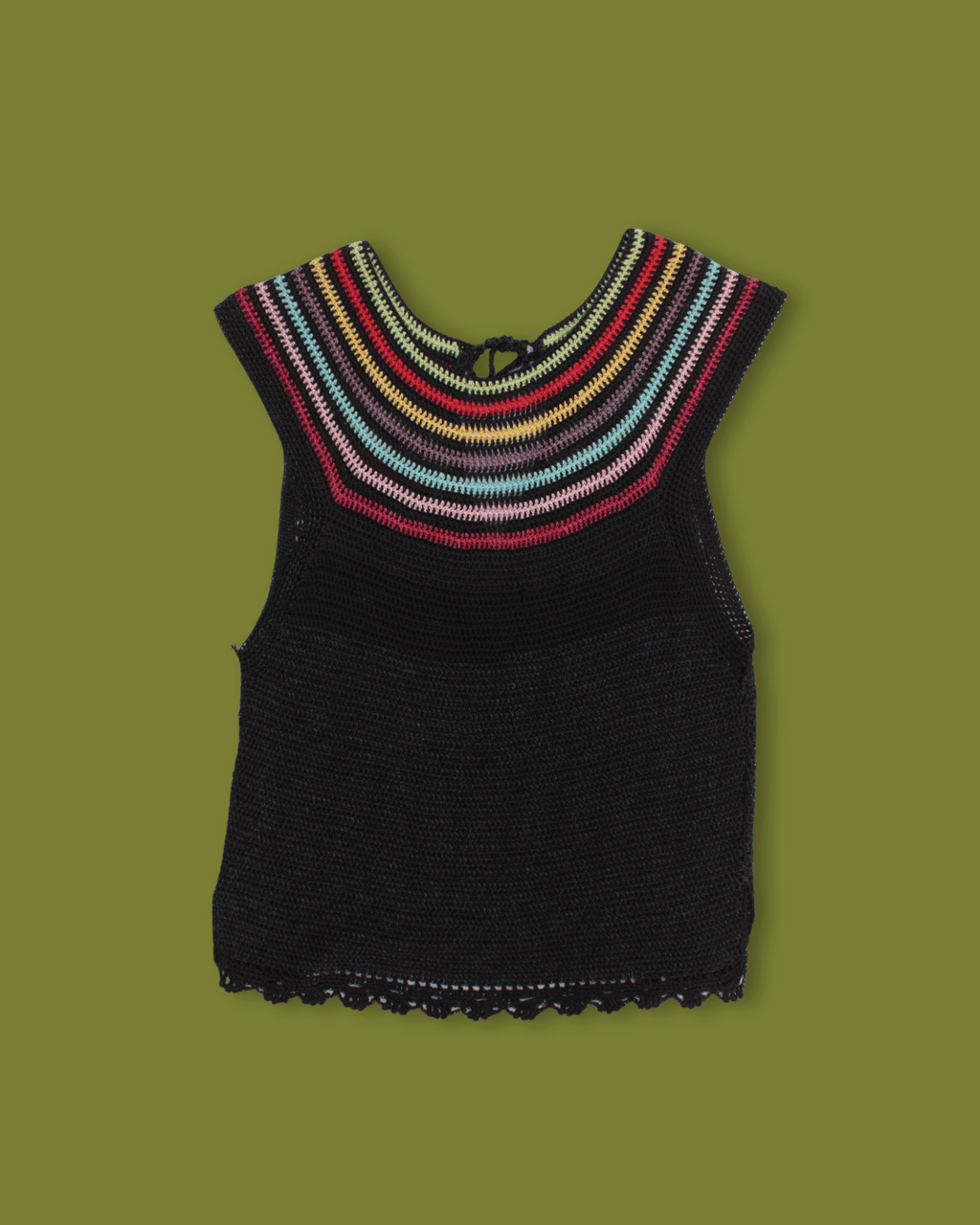 Rainbow Knit Keyhole Tank Top