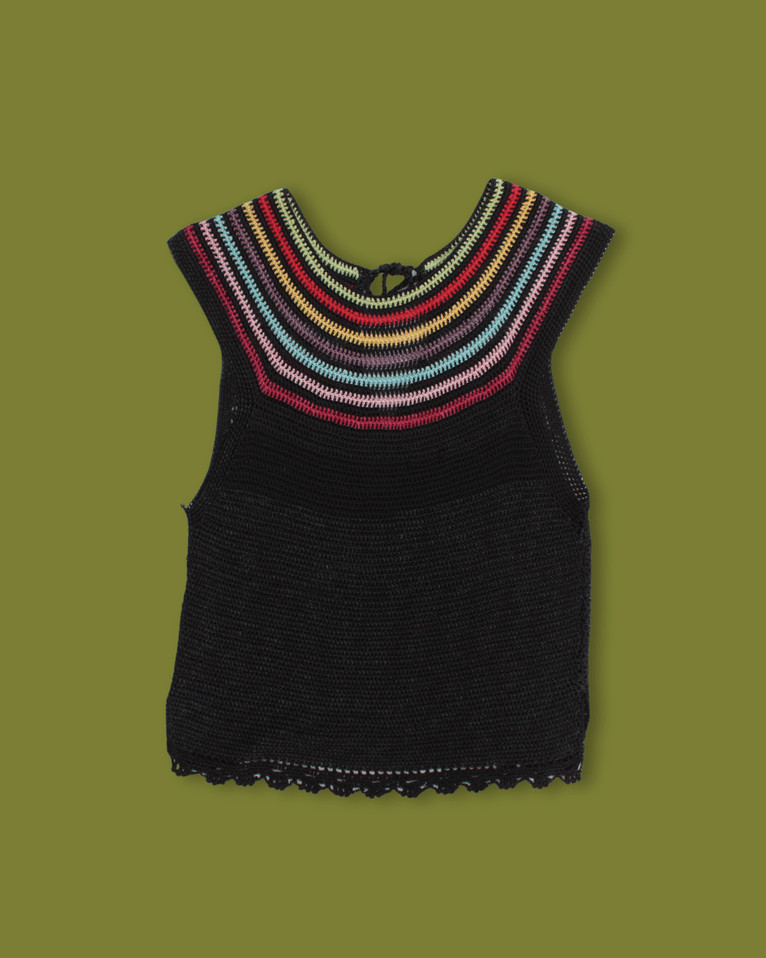 Rainbow Knit Keyhole Tank Top