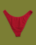 Red Scrunched High-hip Bikini Bottom