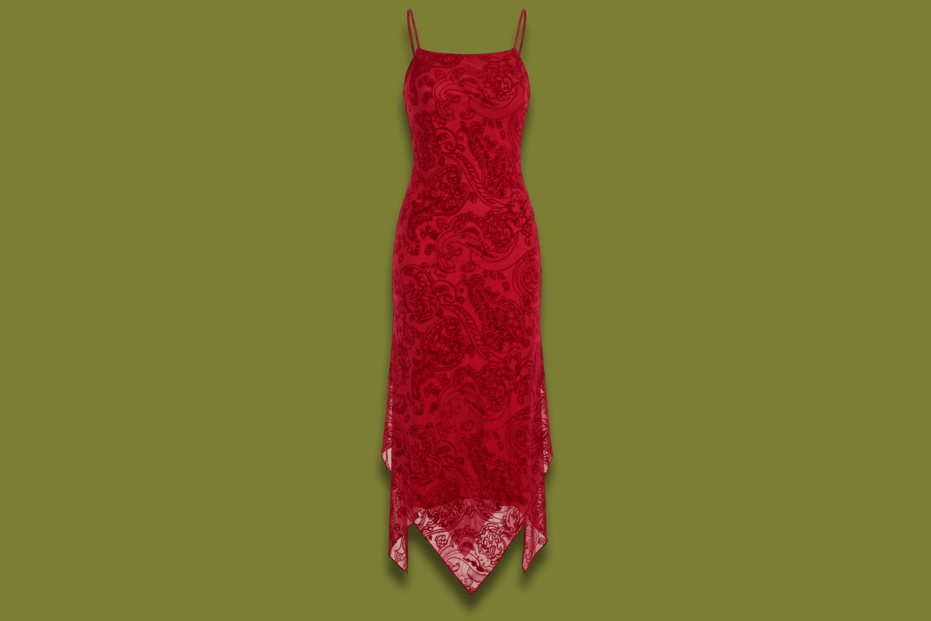 "City Triangles" Glittery Paisley Midi Dress