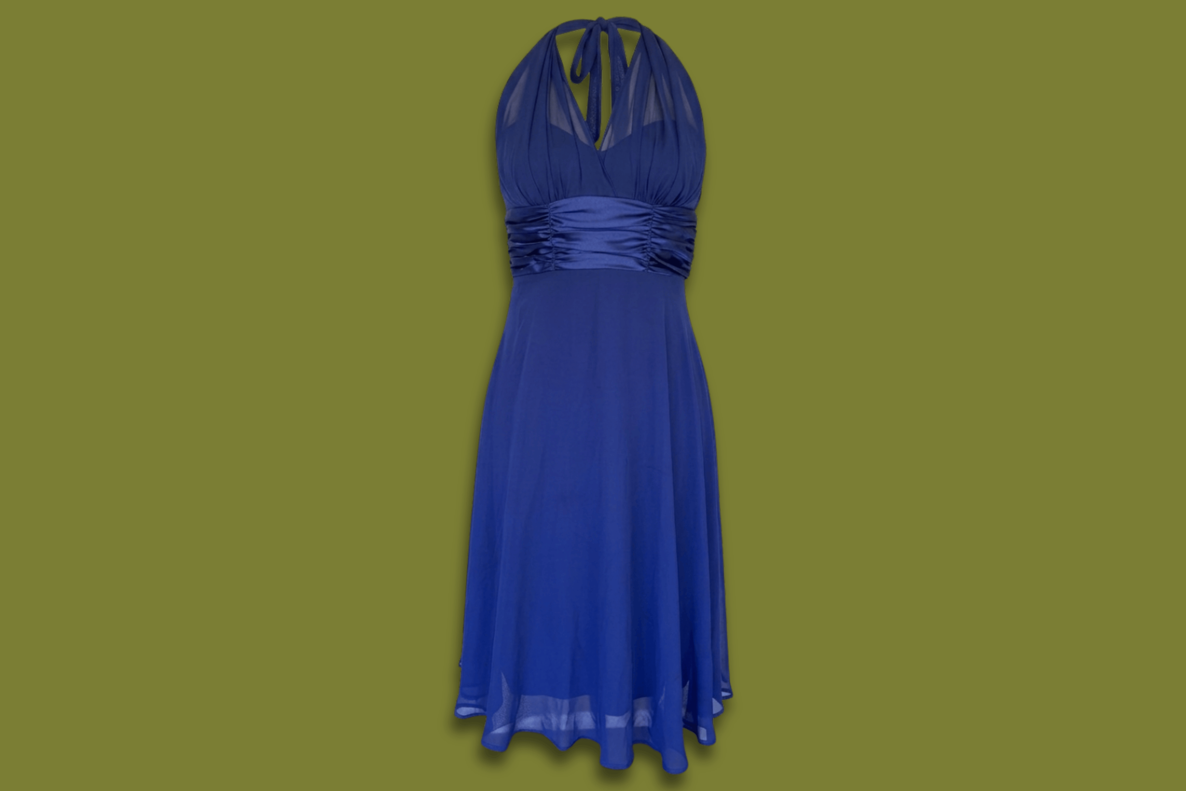 Halter Fit and Flare Midi Dress