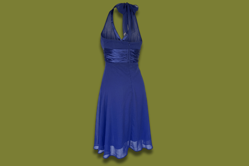 Halter Fit and Flare Midi Dress