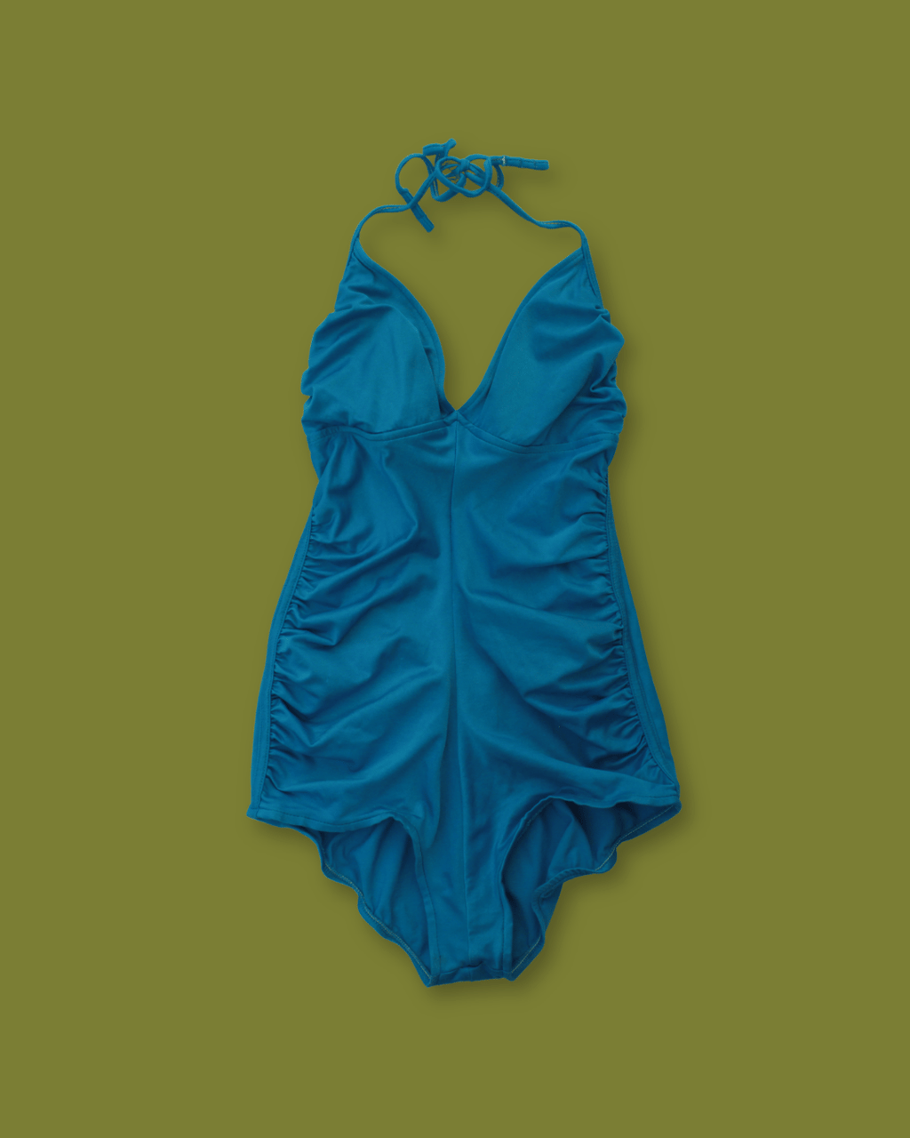 Ruched Halter-neck One-piece Swimsuit