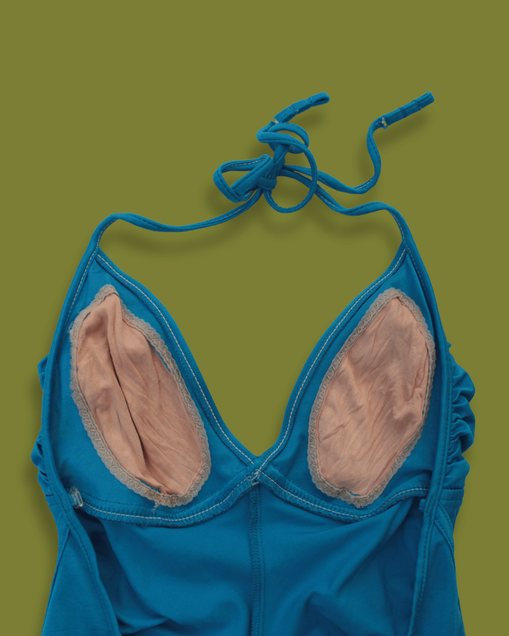 Ruched Halter-neck One-piece Swimsuit